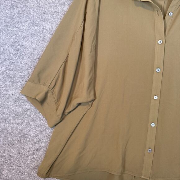 J.Jill Shirt Womens 3X XXXL Green Button Up Flowy Bohemian Plus Size Blouse - Picture 5 of 10